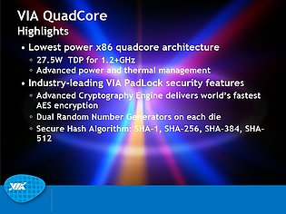 VIA-Präsentation zum Nano QuadCore-Prozessor, Teil 2